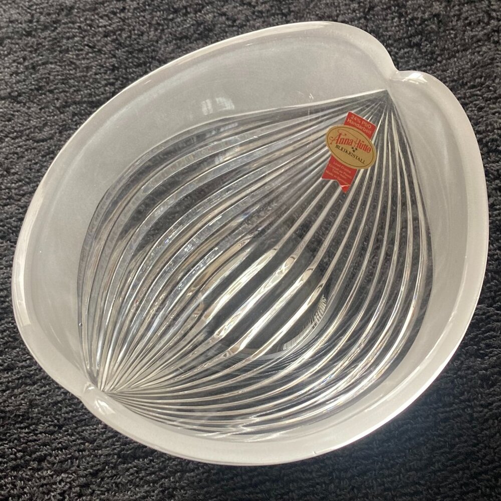 Vintage Anna Hutte Bleikristall Crystal Bowl With Original Sticker